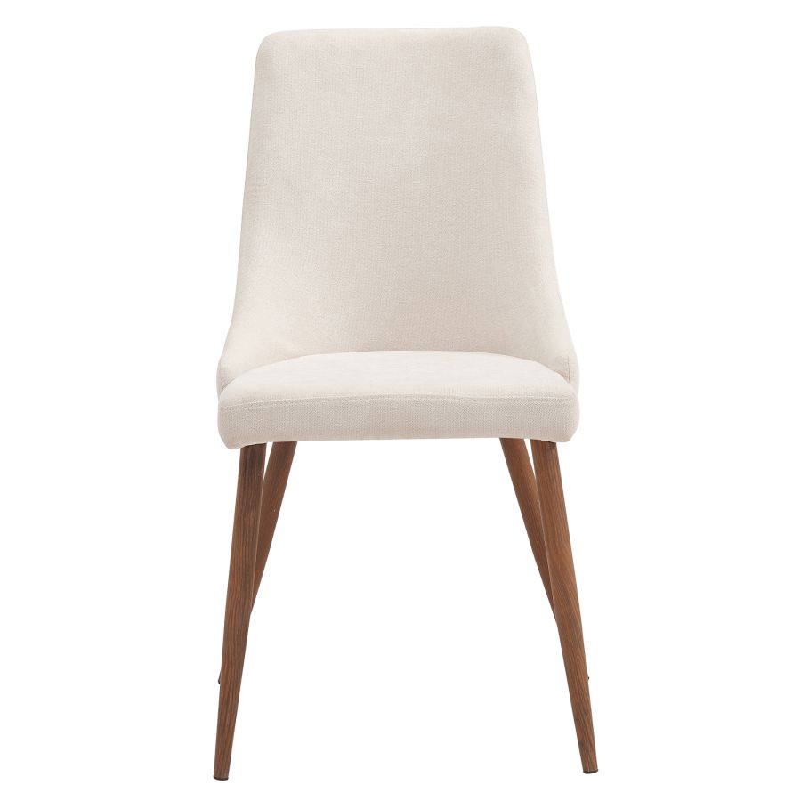 Cora Side Chair, Set of 2 in Beige and Walnut 202-182BG