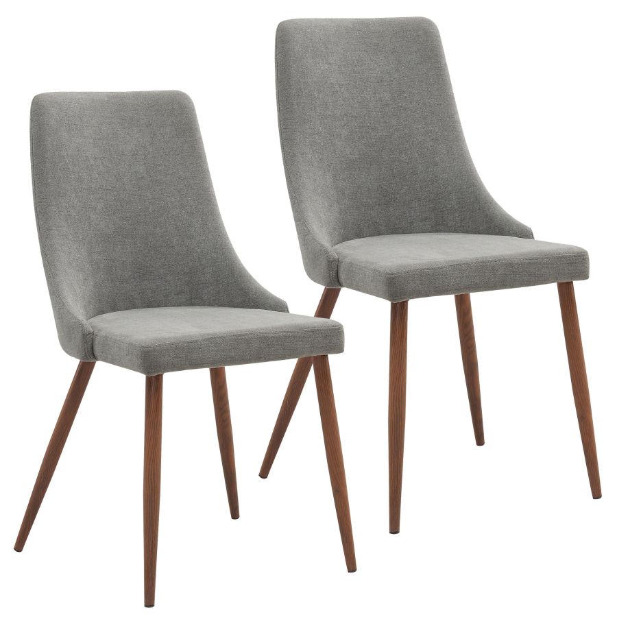 Cora Side Chair, Set of 2 in Grey and Walnut 202-182GY
