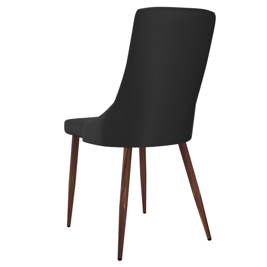 Cora Side Chair, Set of 2 in Black and Walnut 202-182PUBK