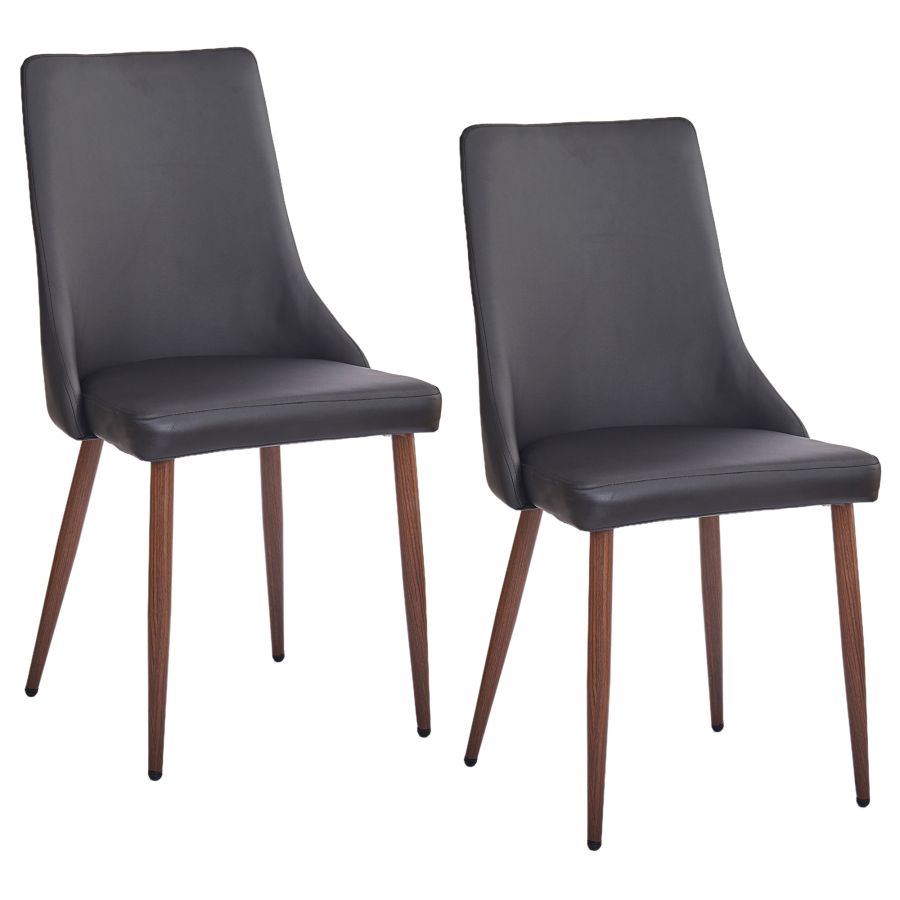Cora Side Chair, Set of 2 in Black and Walnut 202-182PUBK