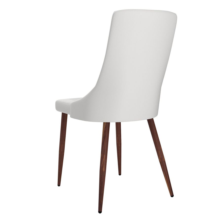 Cora Side Chair, Set of 2 in White and Walnut 202-182PUWT