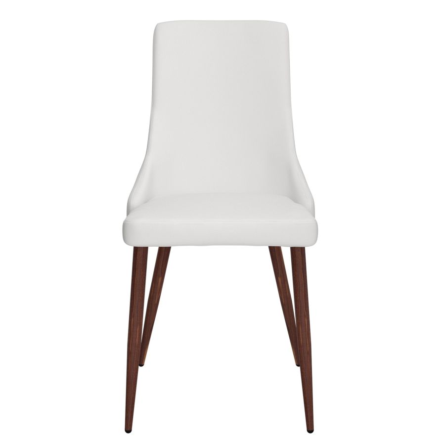 Cora Side Chair, Set of 2 in White and Walnut 202-182PUWT