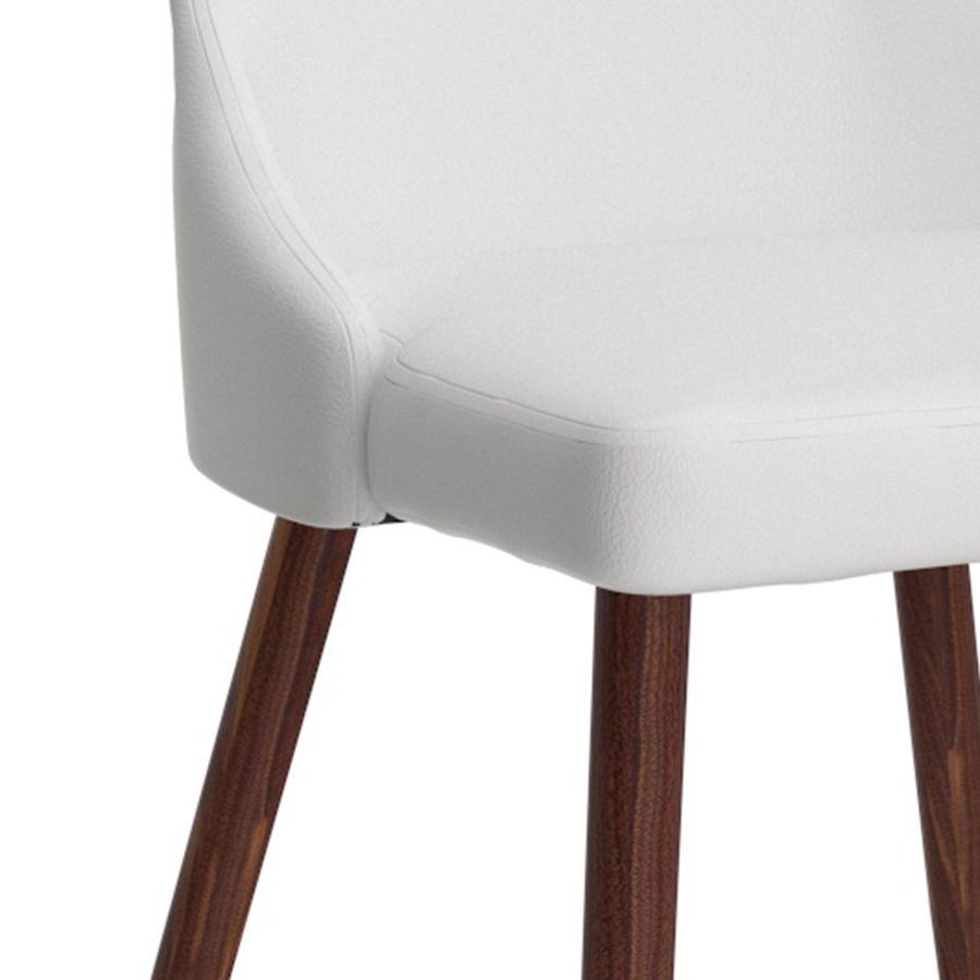 Cora Side Chair, Set of 2 in White and Walnut 202-182PUWT