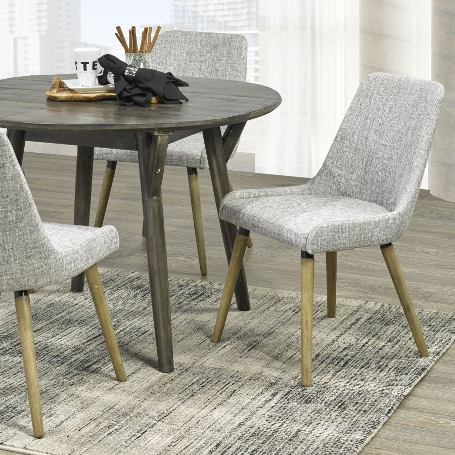 Mia Side Chair, set of 2 in Light Grey/Grey Legs 202-247GY/LG
