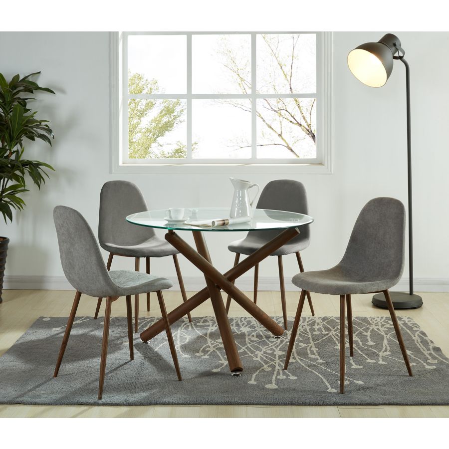 Lyna Side Chair, set of 4 in Grey 202-250GY