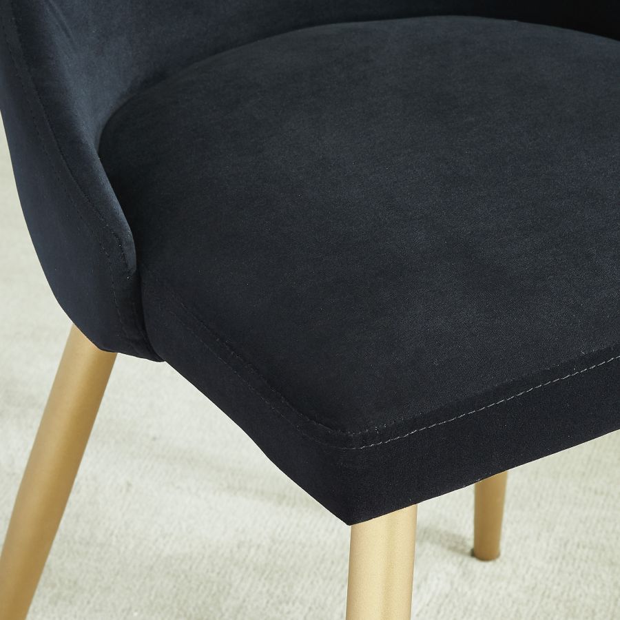 Carmilla Side Chair, Set of 2 in Black and Aged Gold