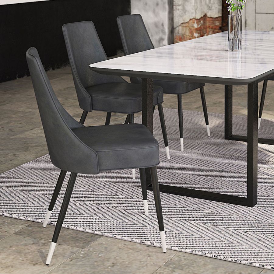Silvano Side Chair, Set of 2 in Vintage Grey and Black 202-429GY