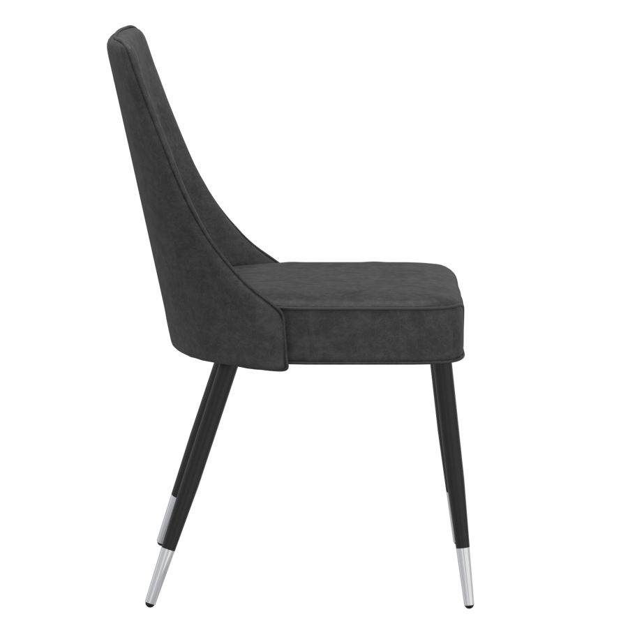Silvano Side Chair, Set of 2 in Vintage Grey and Black 202-429GY