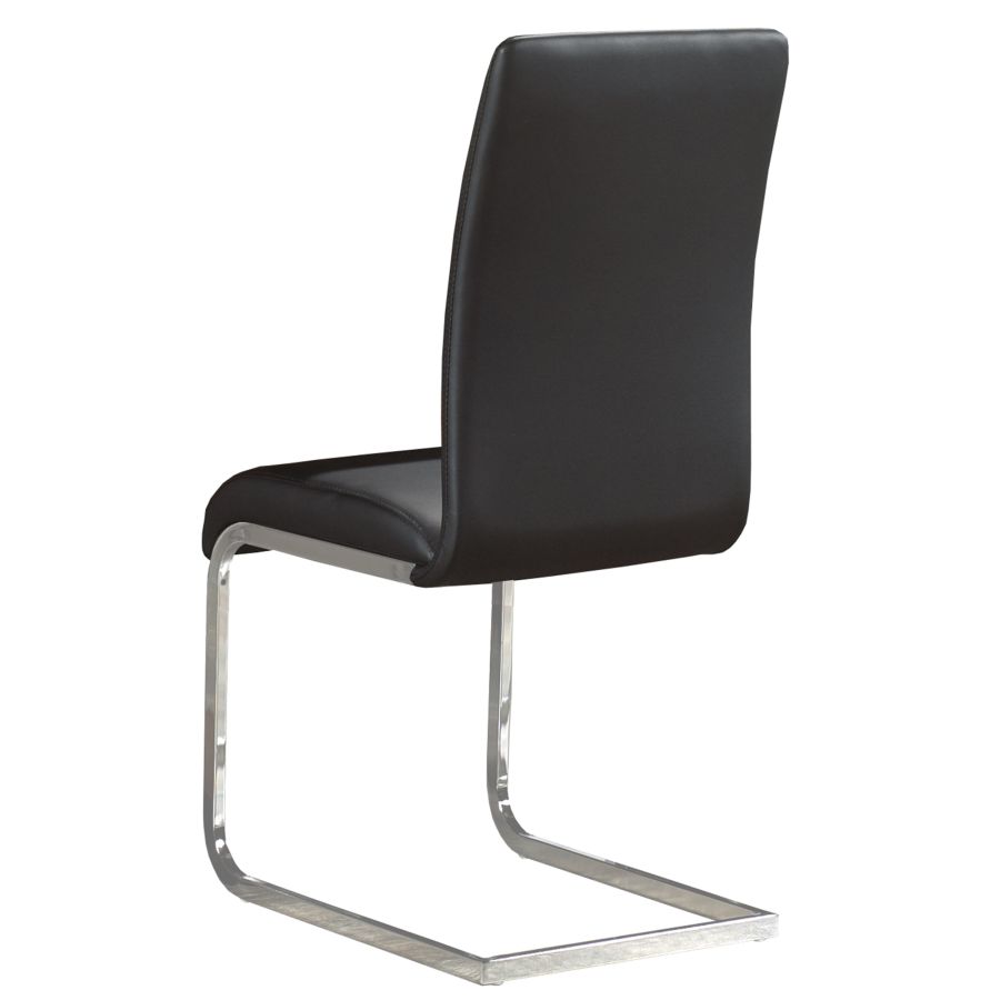 Maxim Side Chair, Set of 2 in Black and Chrome 202-489BK