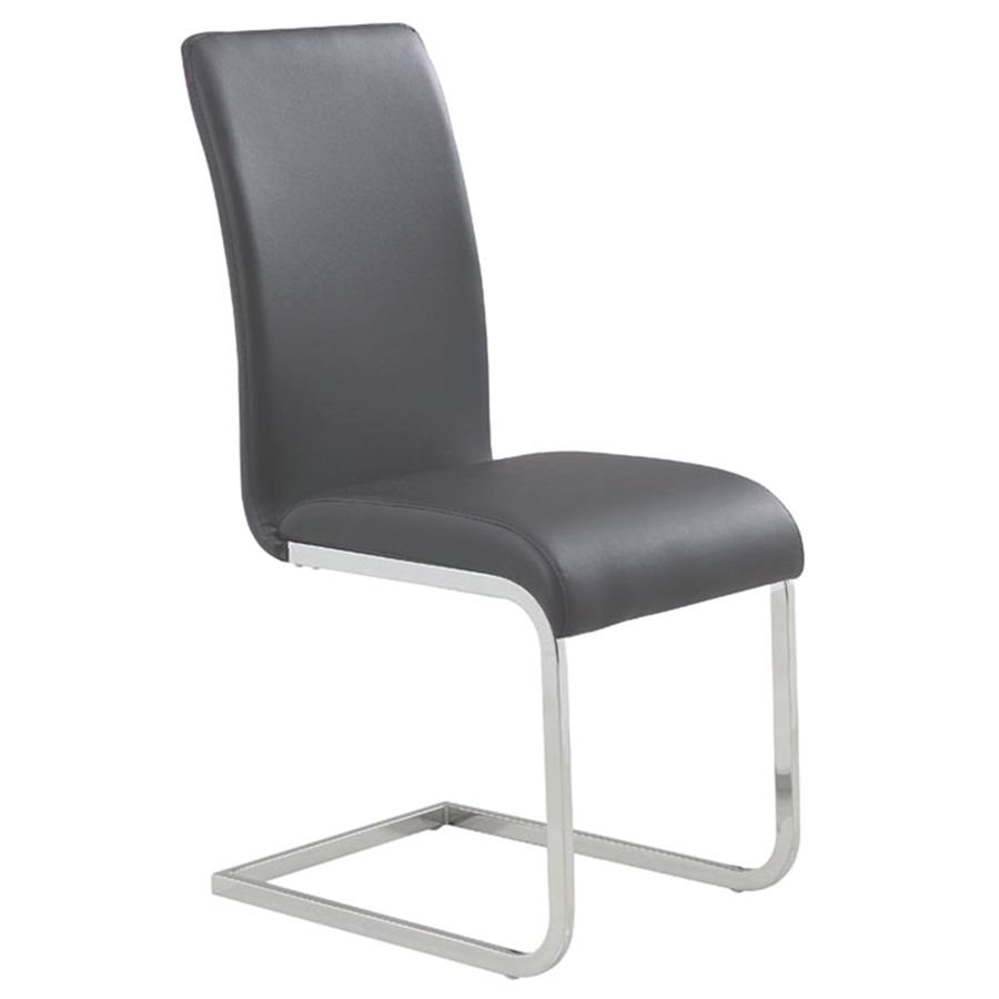 Maxim Side Chair, Set of 2 in Grey and Chrome 202-489GY