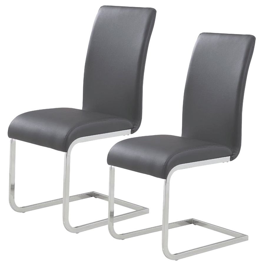 Maxim Side Chair, Set of 2 in Grey and Chrome 202-489GY