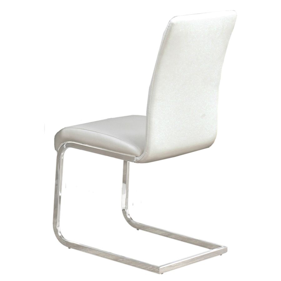 Maxim Side Chair, Set of 2 in White and Chrome 202-489WT