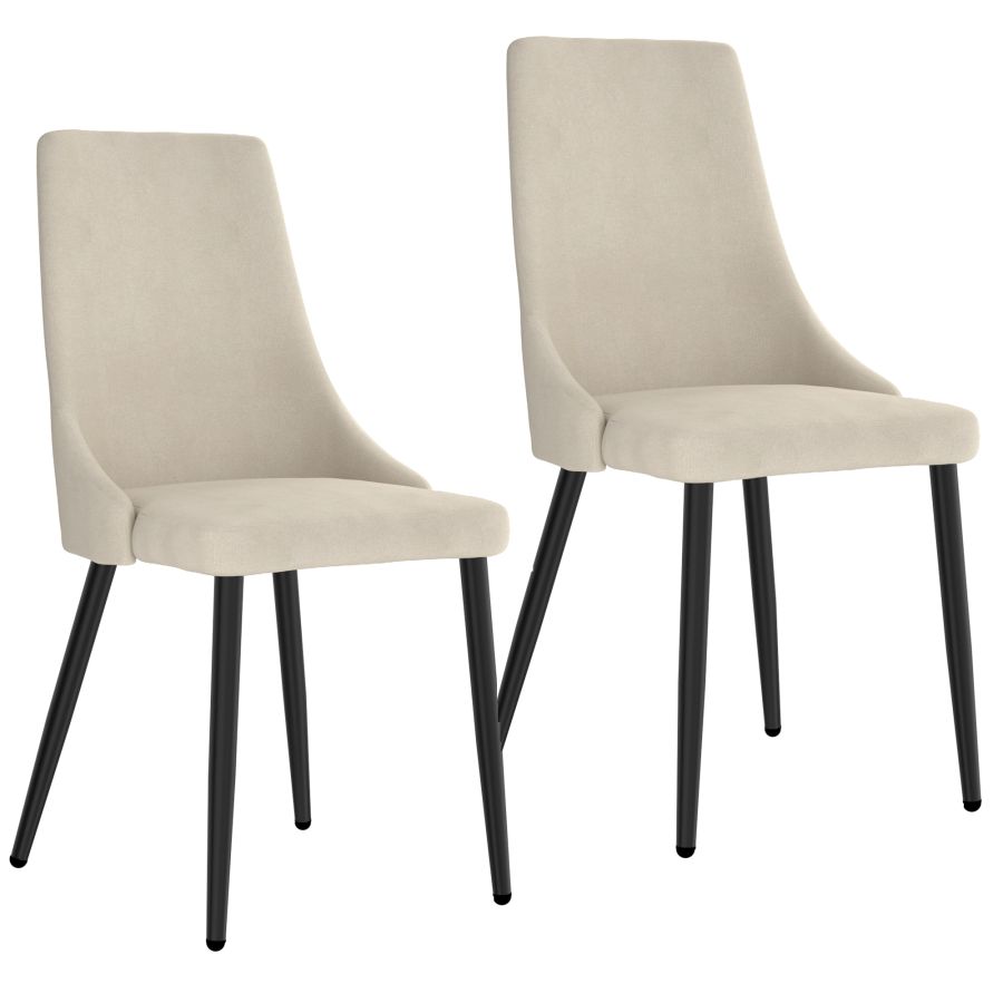 Venice Side Chair, Set of 2 in Beige and Black 202-536BEG