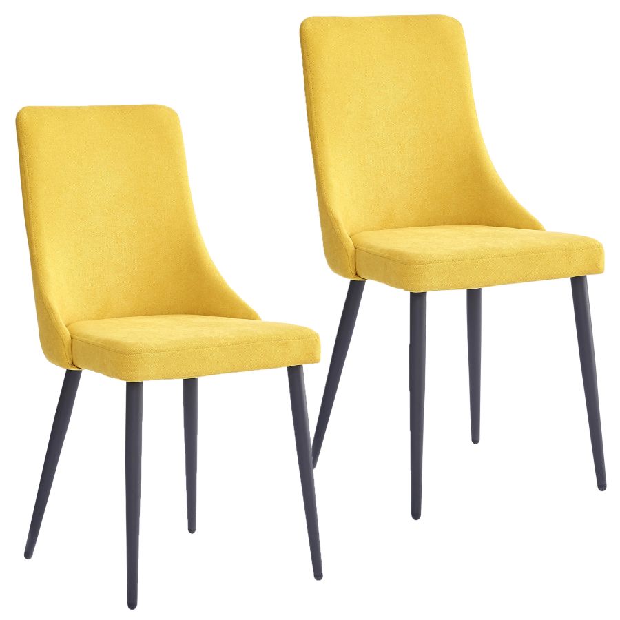 Venice Side Chair, Set of 2 in Mustard and Black 202-536MUS