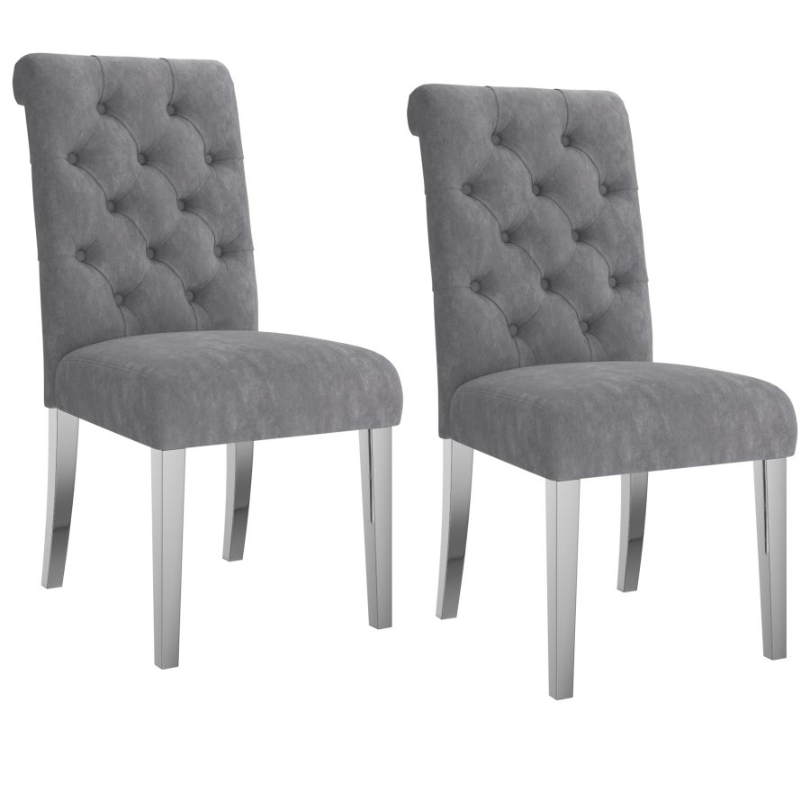 Chloe Side Chair, set of 2 in Grey 202-552GY