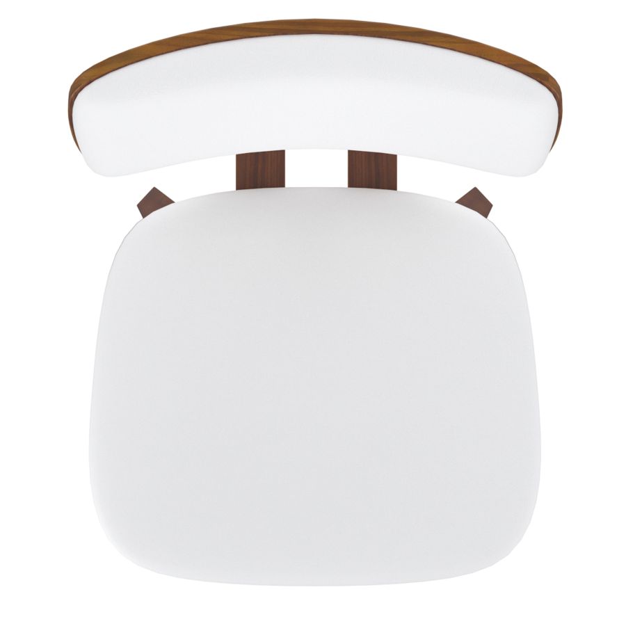 Zuni Side Chair, Faux Leather in White Faux Leather and Walnut 202-581PUWT