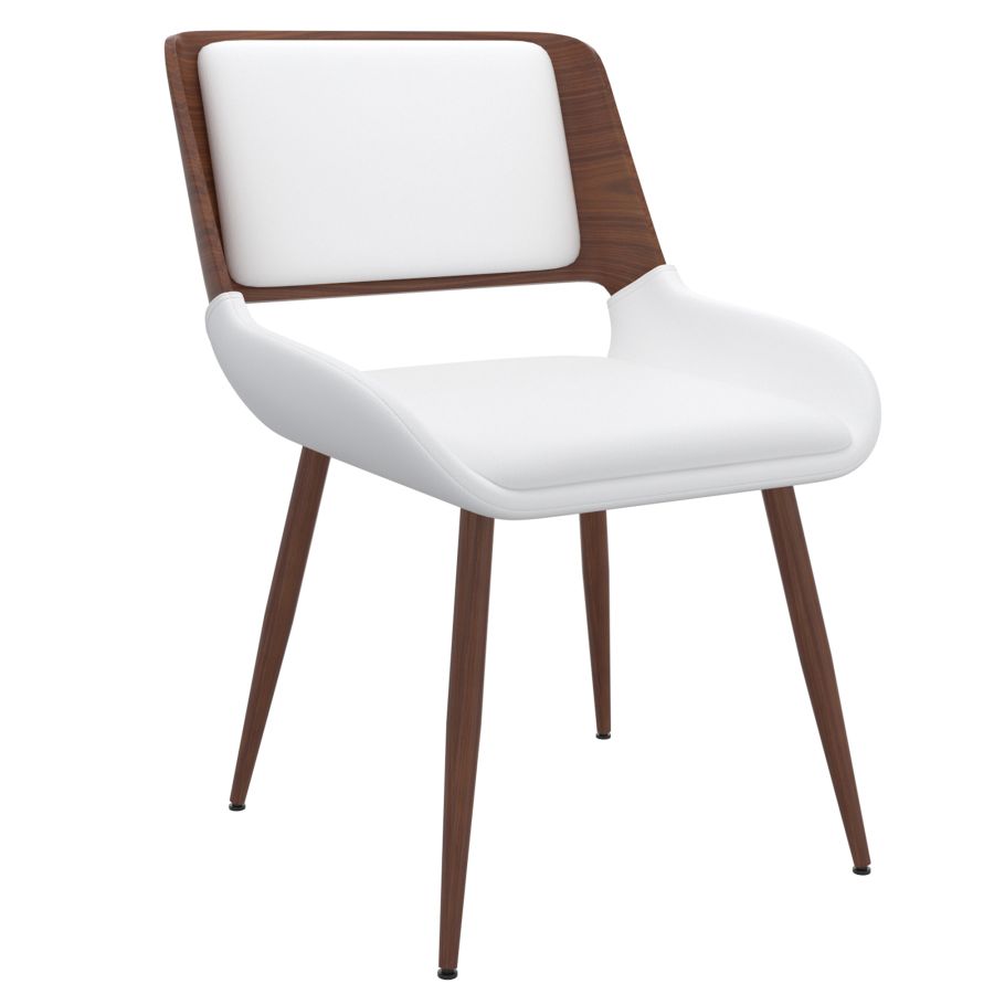 Hudson Side Chair in White Faux Leather 202-582PUWT