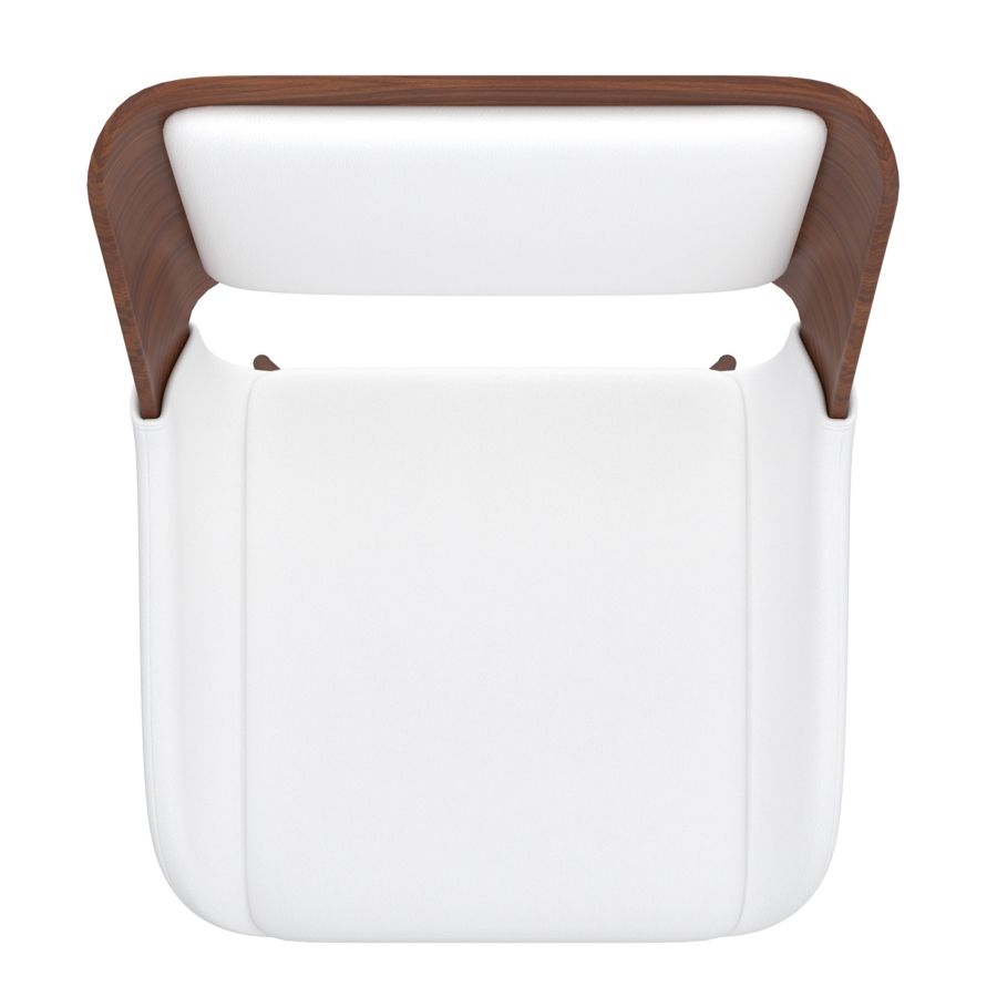 Hudson Side Chair in White Faux Leather 202-582PUWT