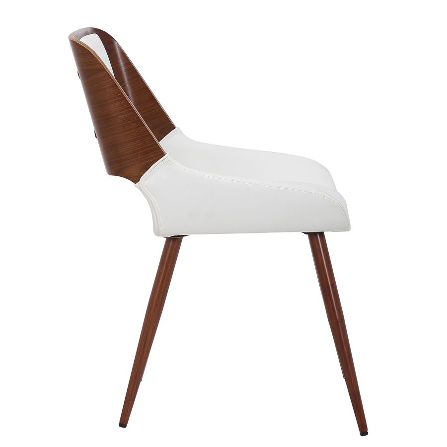 Hudson Side Chair in White Faux Leather 202-582PUWT