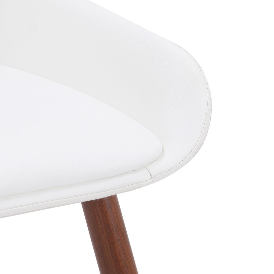 Hudson Side Chair in White Faux Leather 202-582PUWT