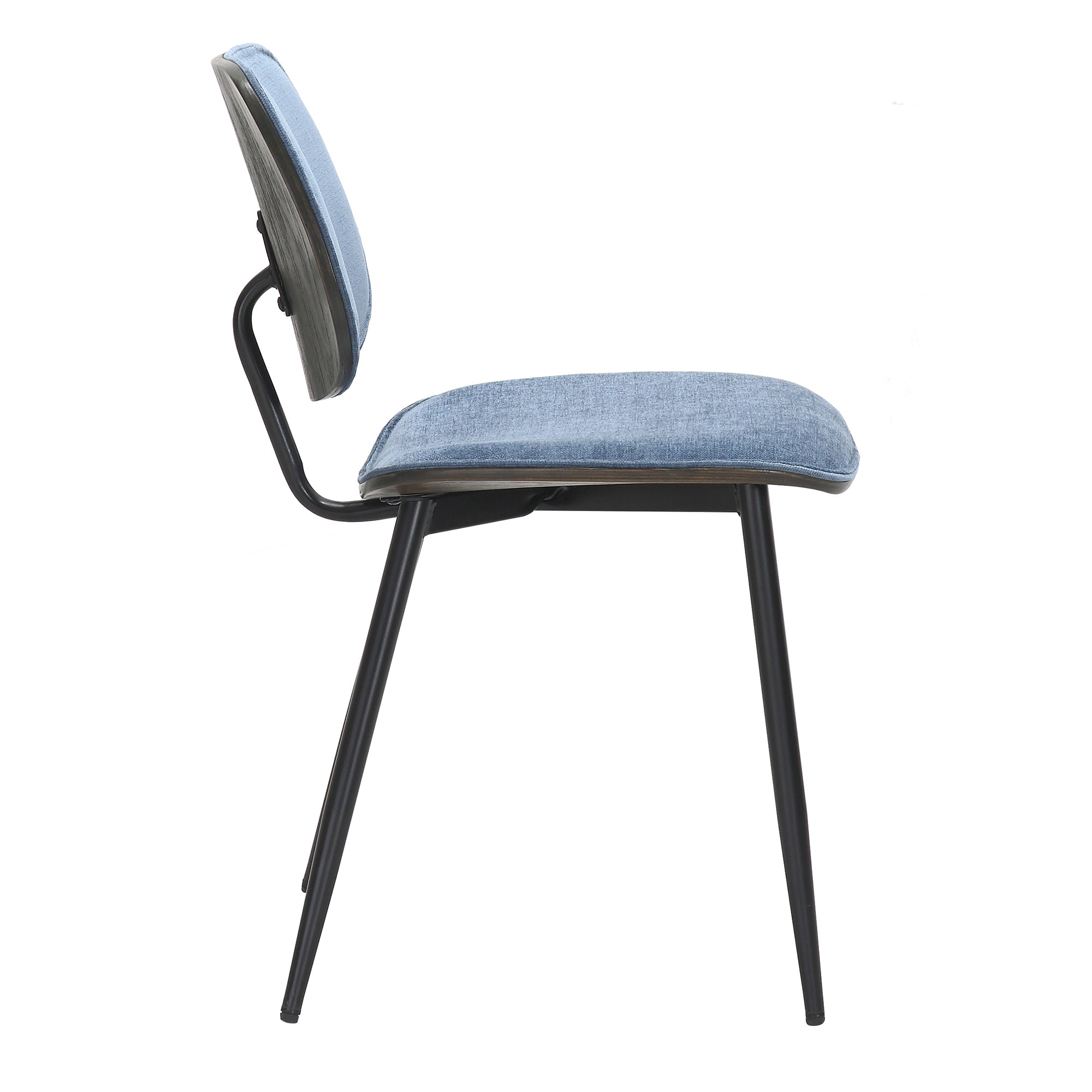 Capri Side Chair, Set of 2, in Blue, Walnut and Black 202-591BLU