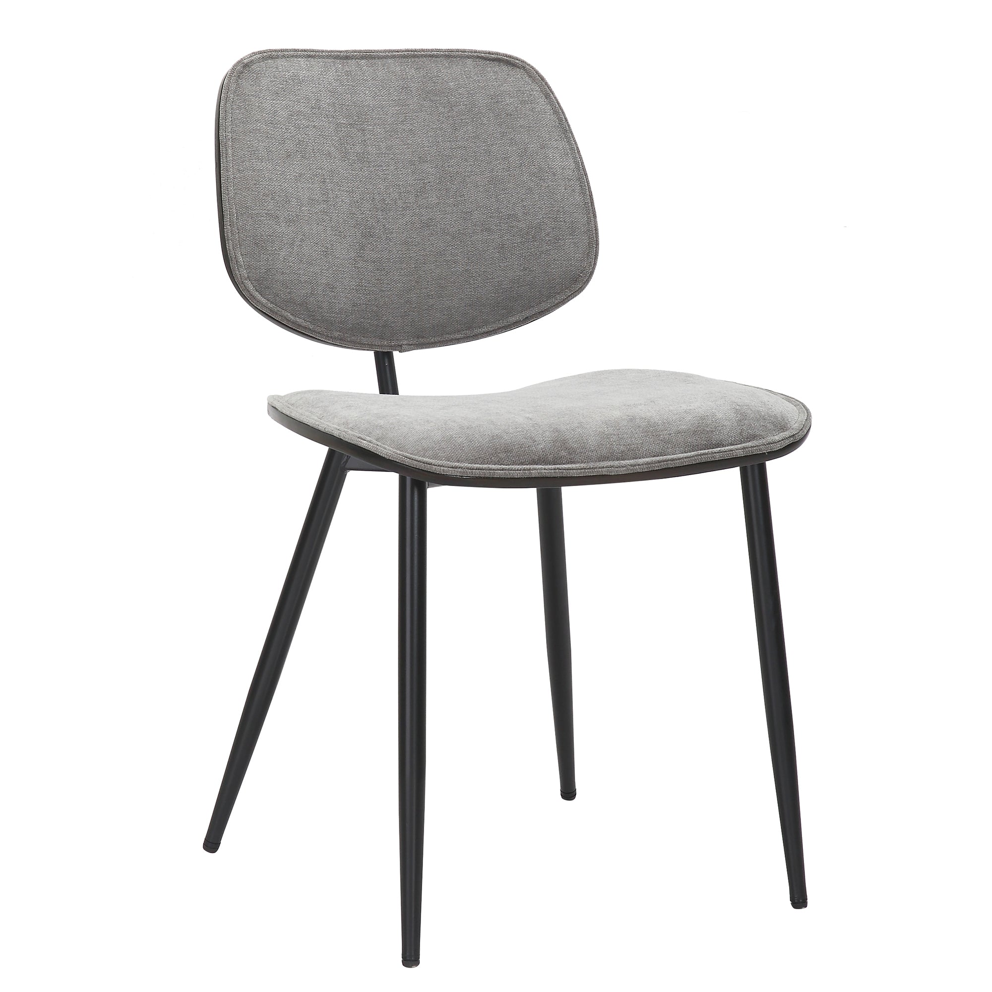 Capri Side Chair, Set of 2, in Light Grey, Walnut and Black 202-591LGY