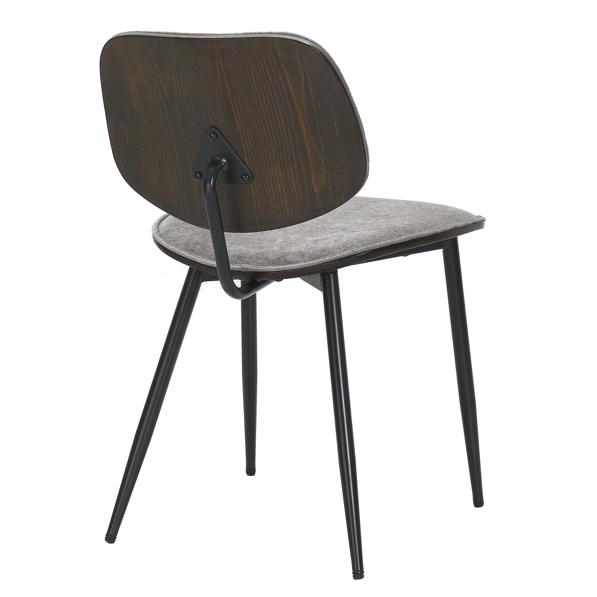 Capri Side Chair, Set of 2, in Light Grey, Walnut and Black 202-591LGY