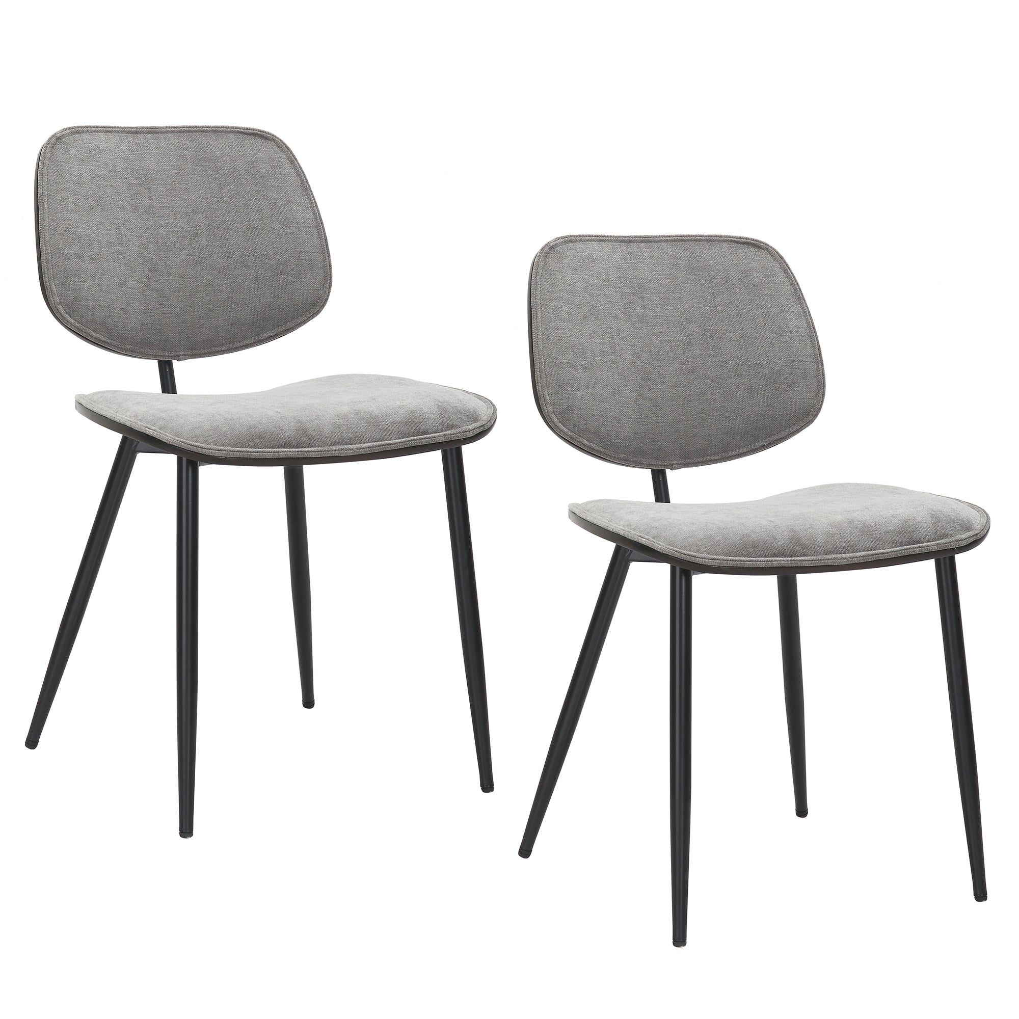Capri Side Chair, Set of 2, in Light Grey, Walnut and Black 202-591LGY