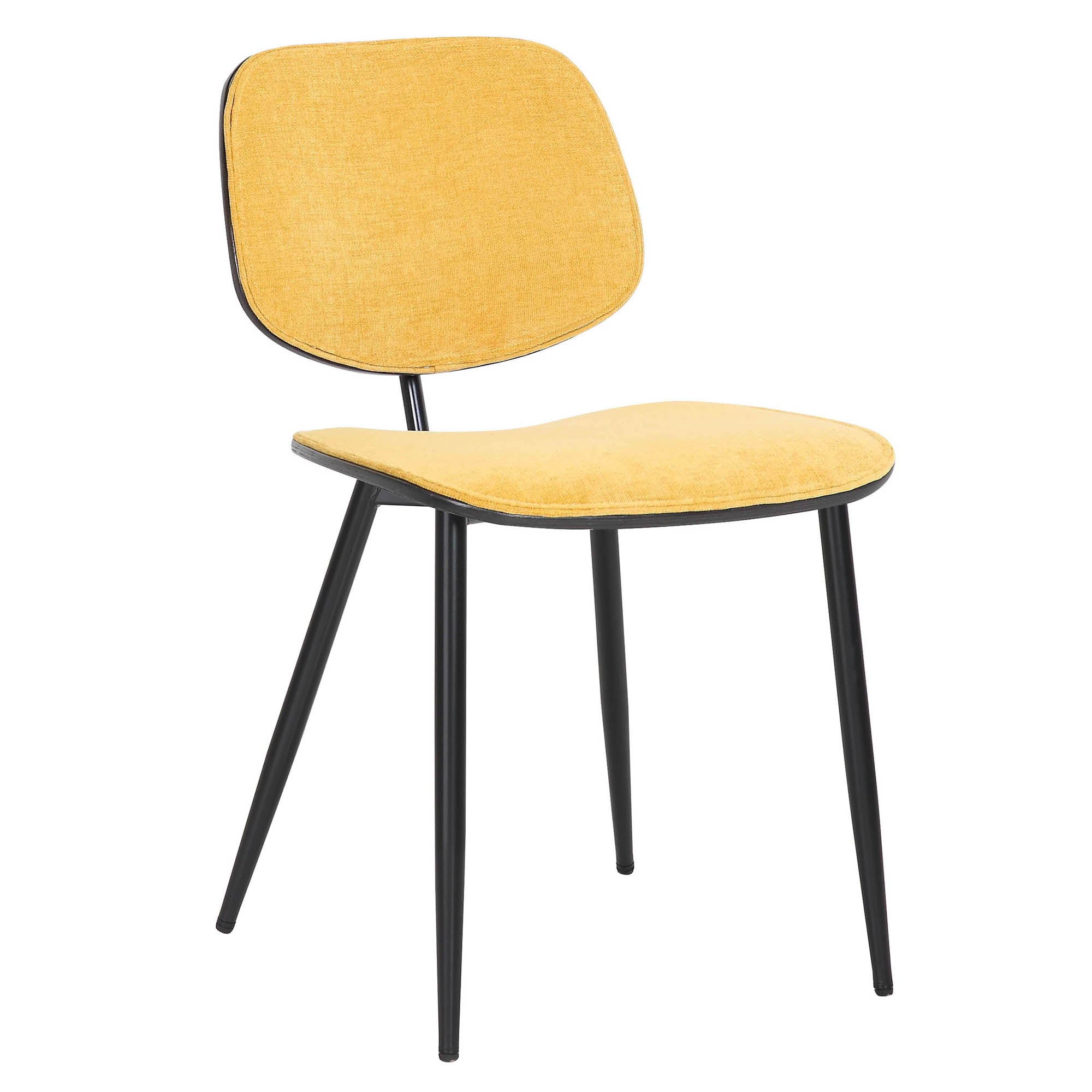 Capri Side Chair, Set of 2, in Mustard, Walnut and Black 202-591MUS