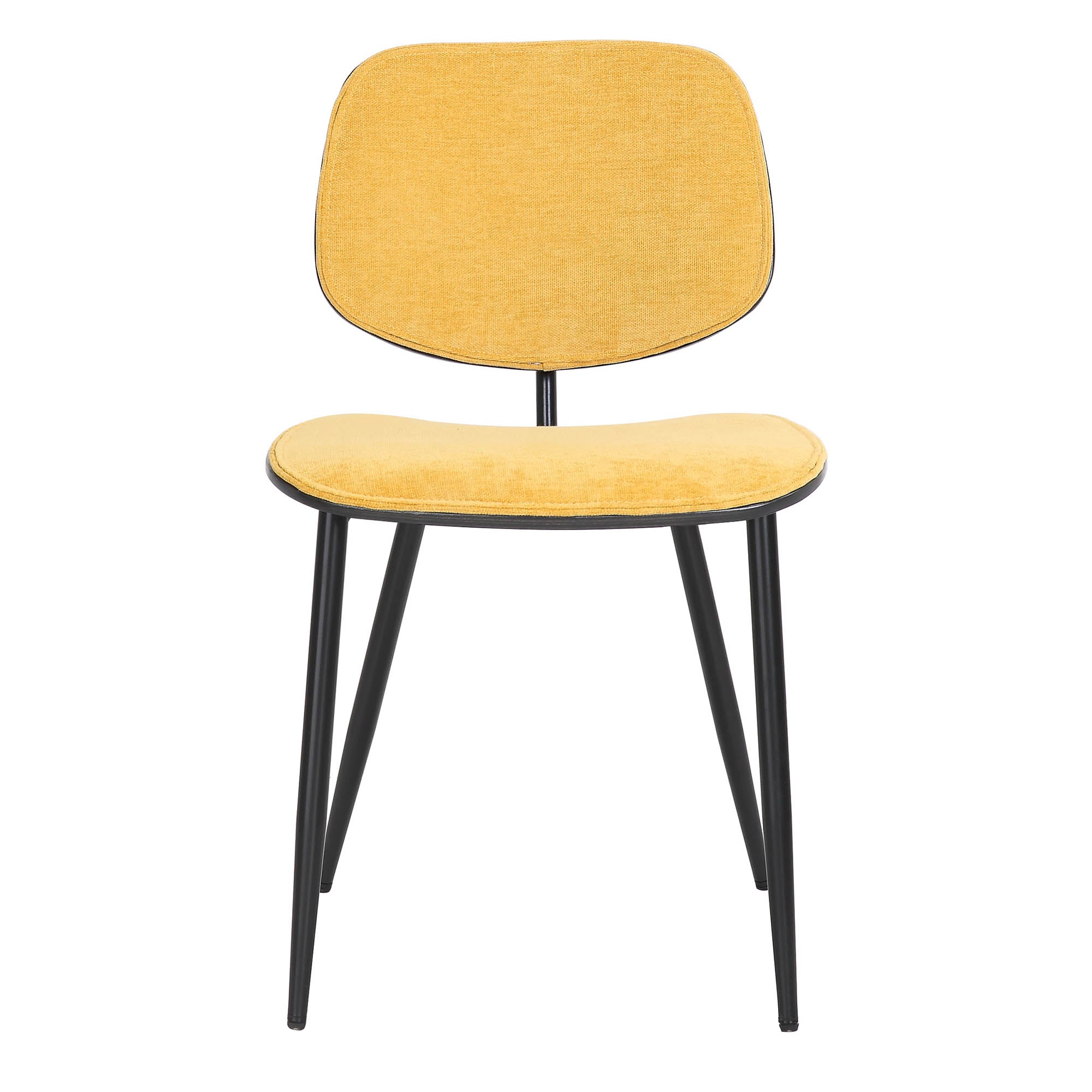 Capri Side Chair, Set of 2, in Mustard, Walnut and Black 202-591MUS