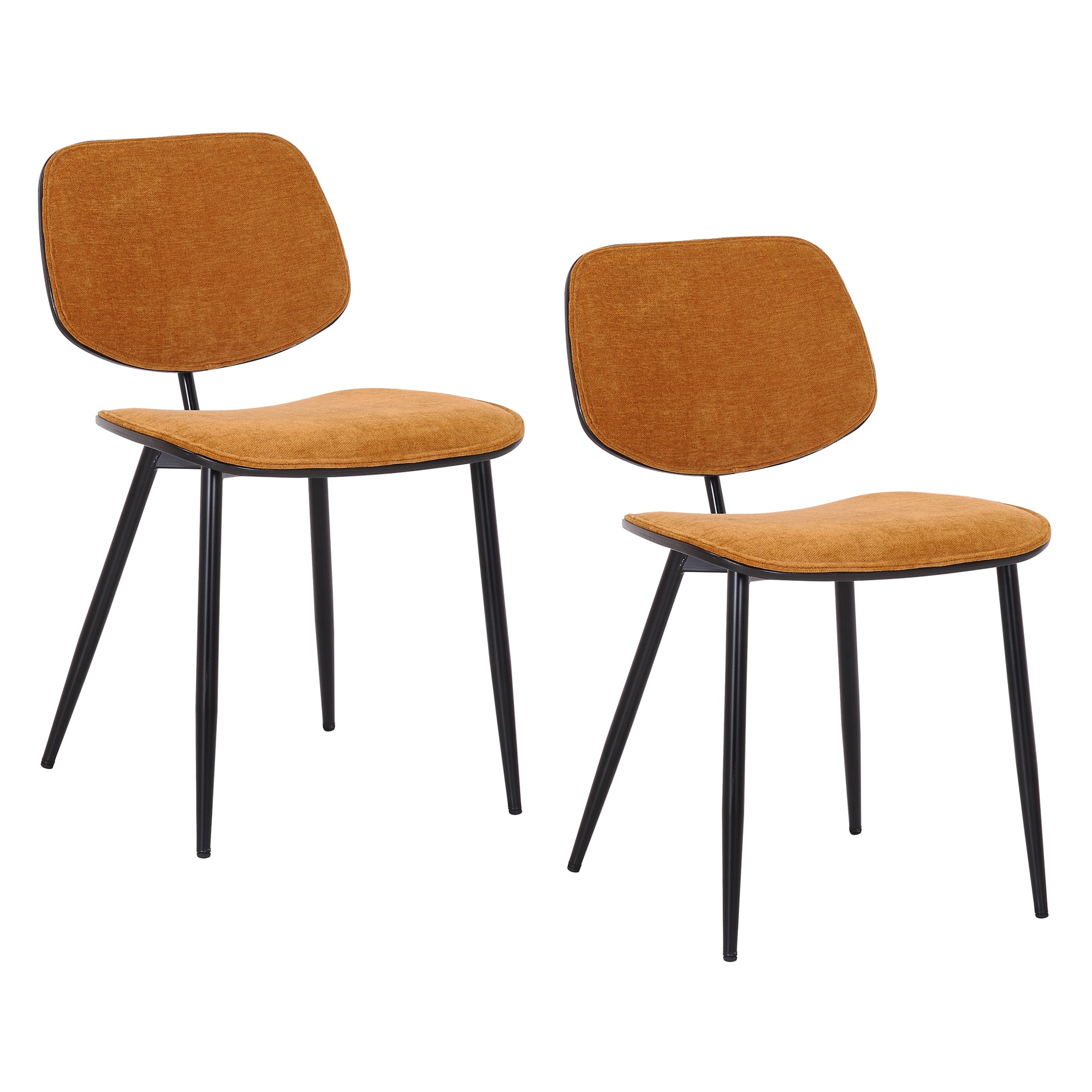 Capri Side Chair, Set of 2, in Rust, Walnut and Black 202-591RS