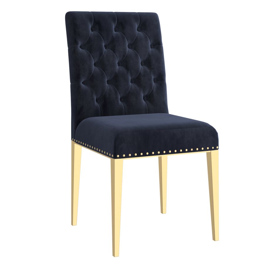 Azul Side Chair, Set of 2 in Black and Gold 202-600BK_GL
