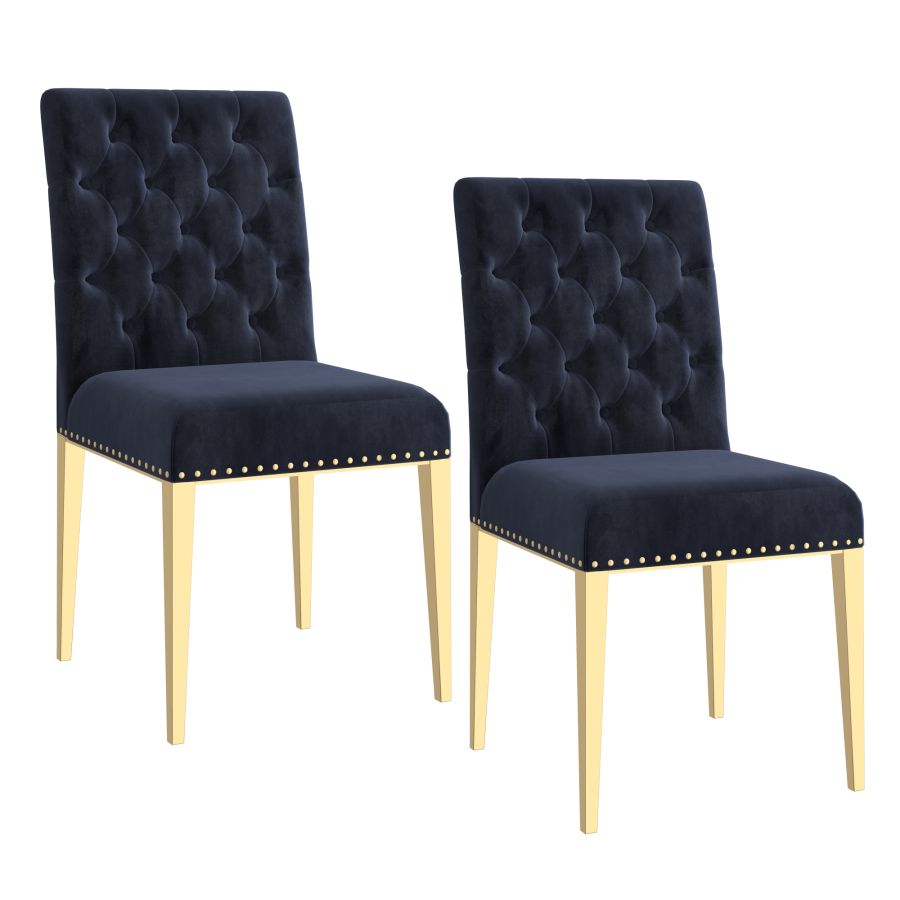 Azul Side Chair, Set of 2 in Black and Gold 202-600BK_GL