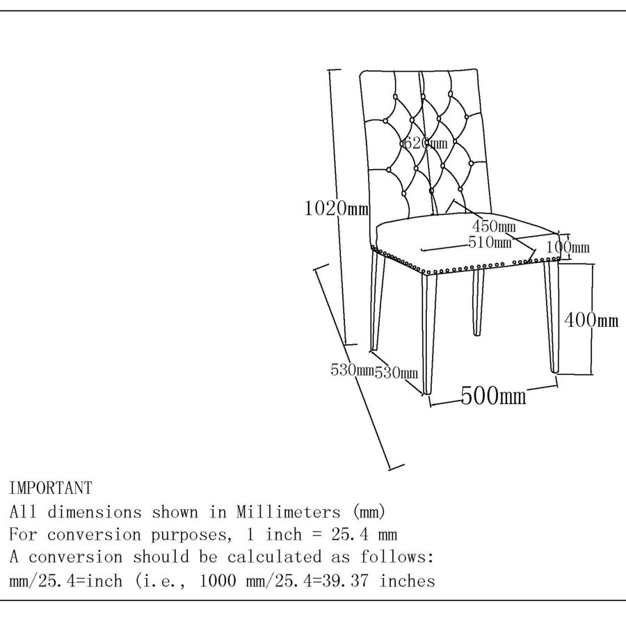 Azul Side Chair, Set of 2 in Black and Gold 202-600BK_GL