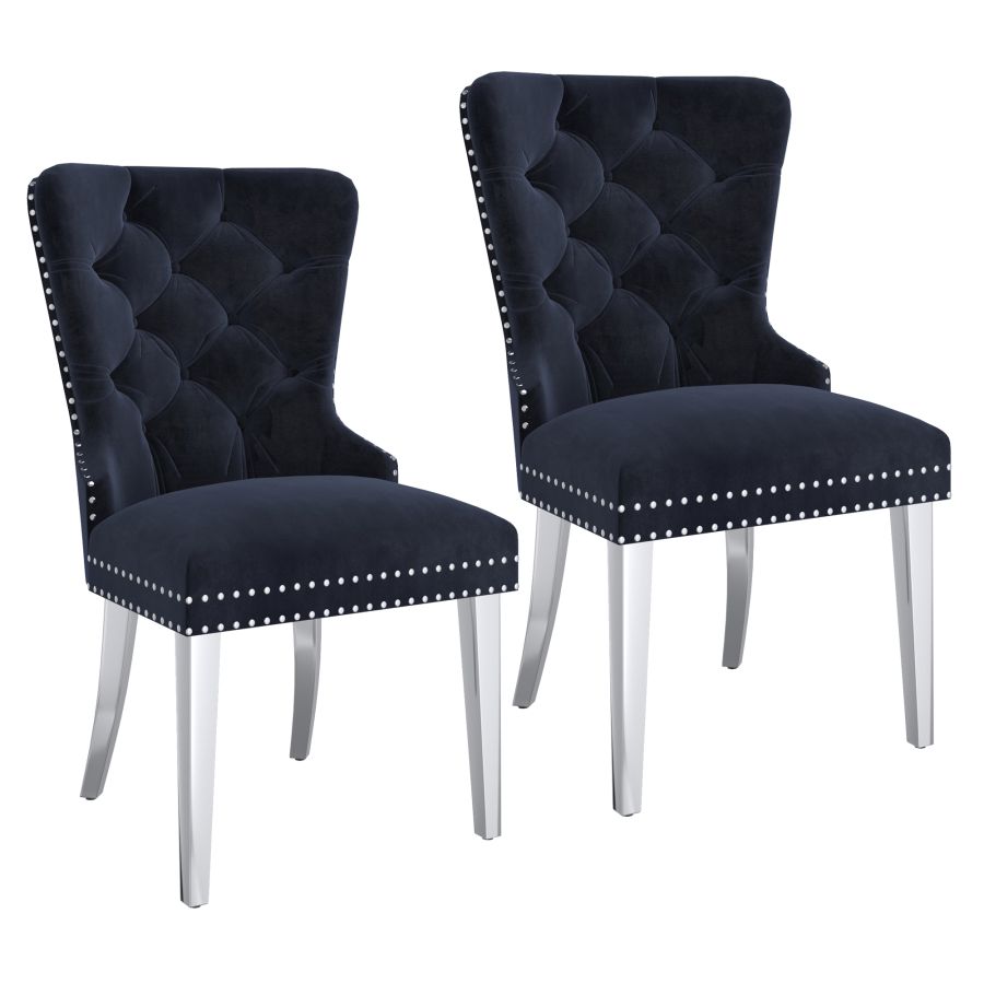 Hollis Side Chair, set of 2, in Black 202-614BLK