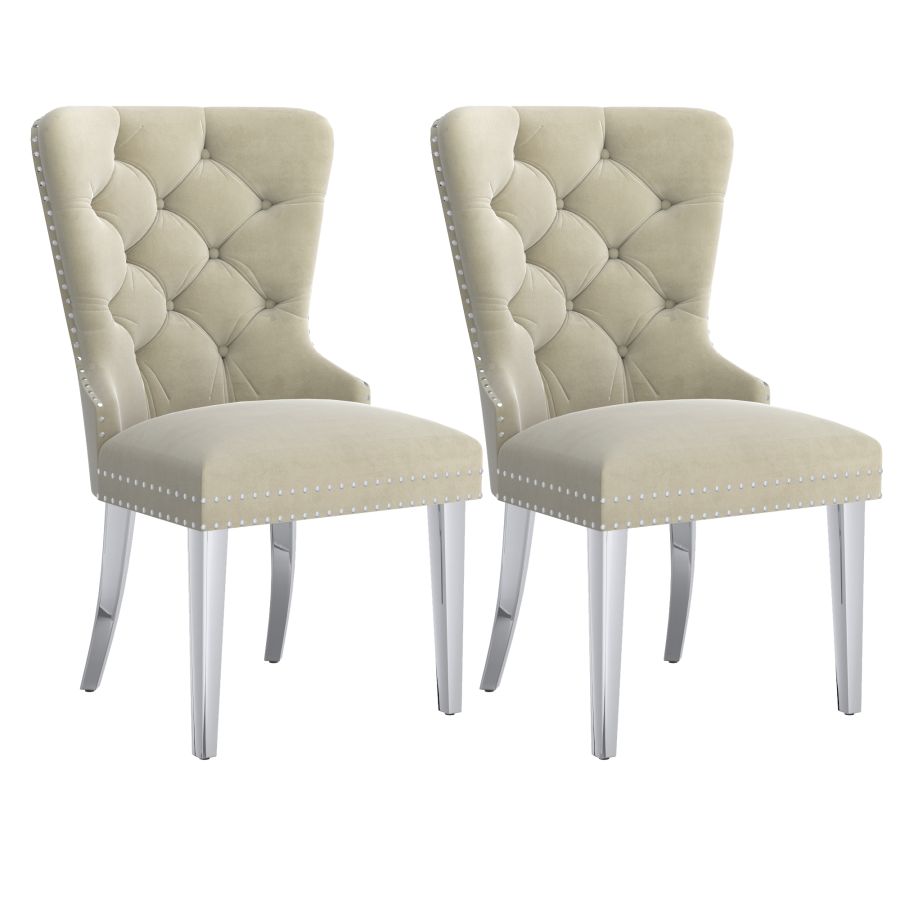 Hollis Side Chair, Set of 2, in Ivory 202-614IV