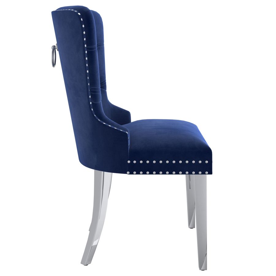 Hollis Side Chair, set of 2, in Navy 202-614NAV