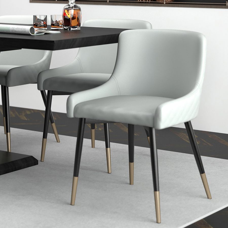 Xander Side Chair, Set of 2 in Light Grey and Black 202-620LG