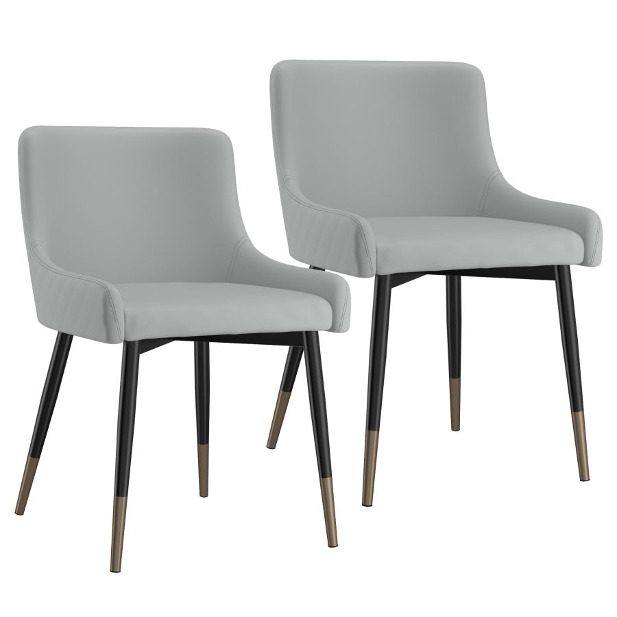 Xander Side Chair, Set of 2 in Light Grey and Black 202-620LG