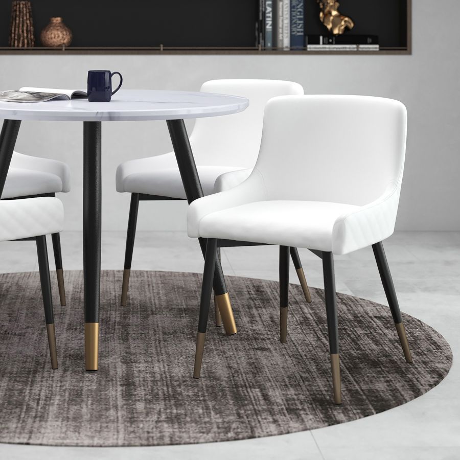 Xander Side Chair, Set of 2 in White and Black 202-620WT