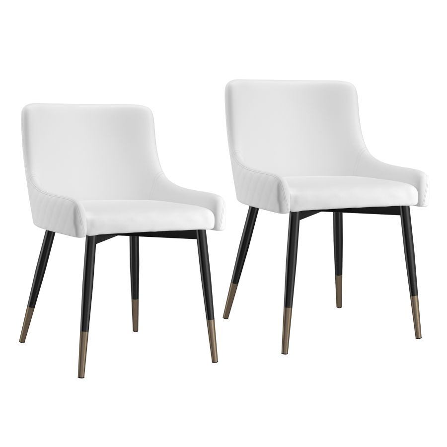 Xander Side Chair, Set of 2 in White and Black 202-620WT