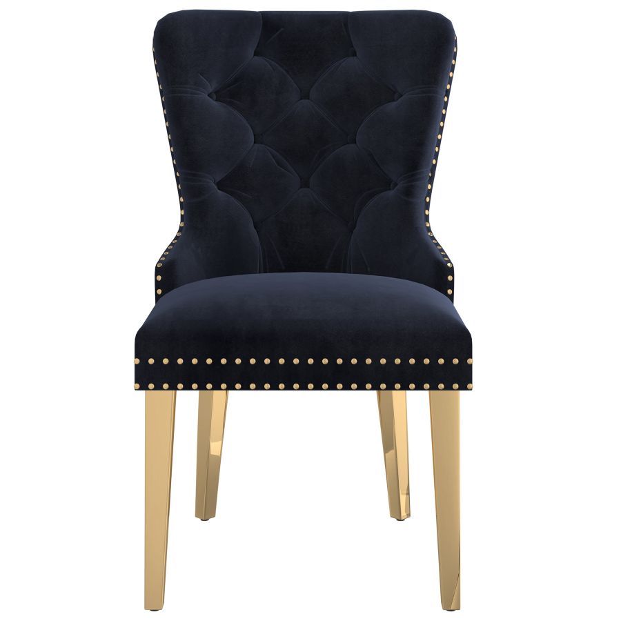 Mizal Side Chair, Set of 2 in Black and Gold 202-629BLK