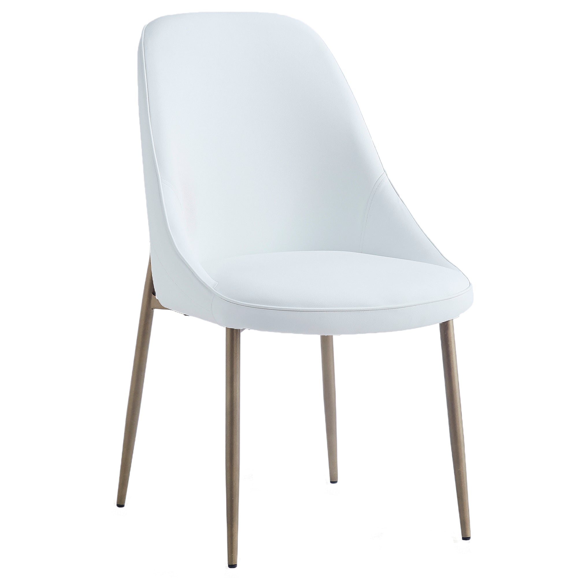 Cleo Side Chair, Set of 2, in White and Aged Gold 202-636WT