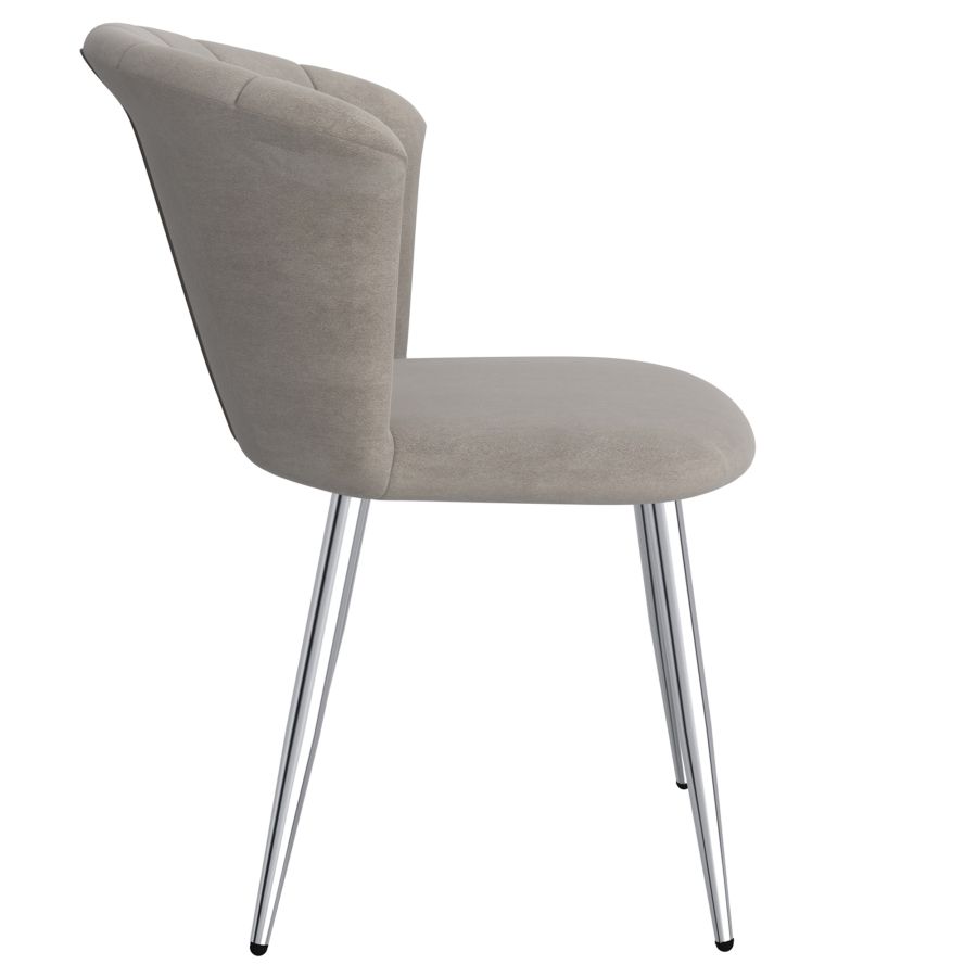 Orchid Side Chair, Set of 2 in Grey and Chrome 202-651GY_CH