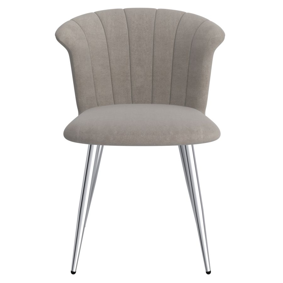 Orchid Side Chair, Set of 2 in Grey and Chrome 202-651GY_CH