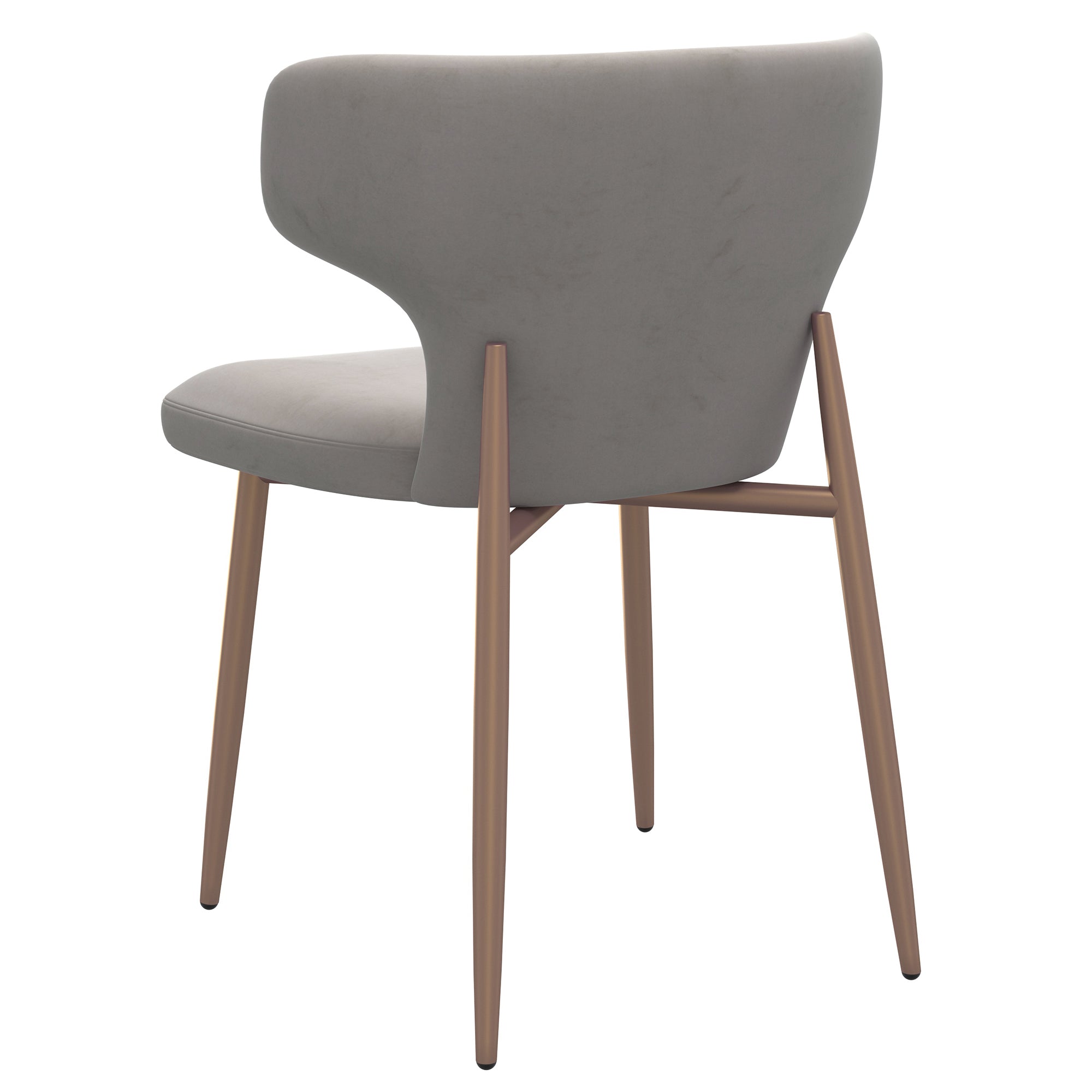 Akira Side Chair, Set of 2 in Grey and Aged Gold 202-673GRY