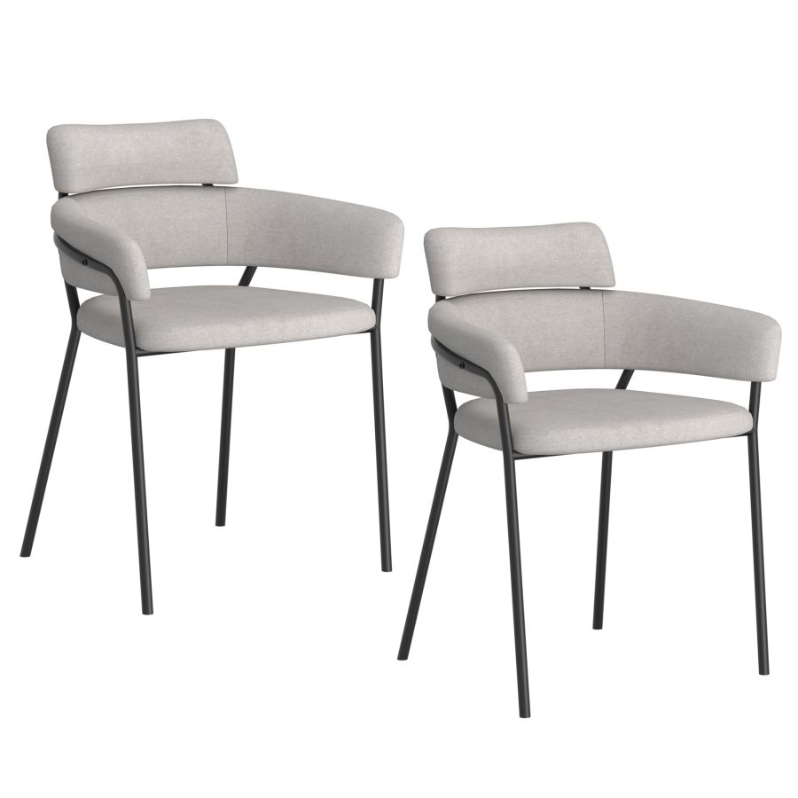Axel Side Chair, Set of 2 in Grey and Black 202-674GRY