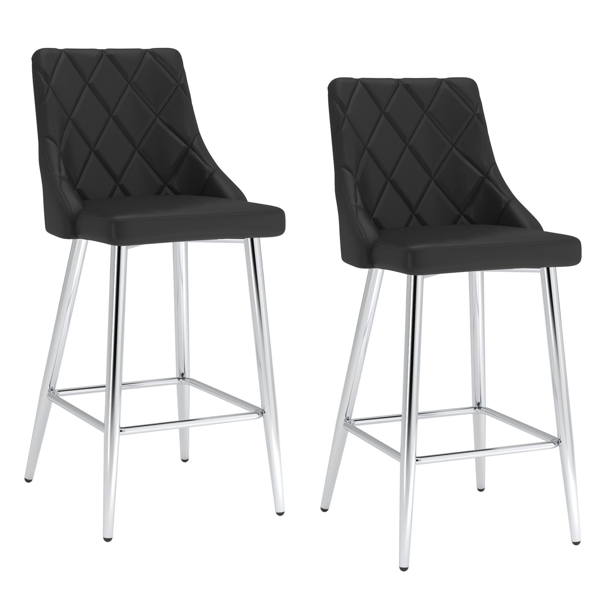 Devo 26" Counter Stool, Set of 2, in Black 203-087BK