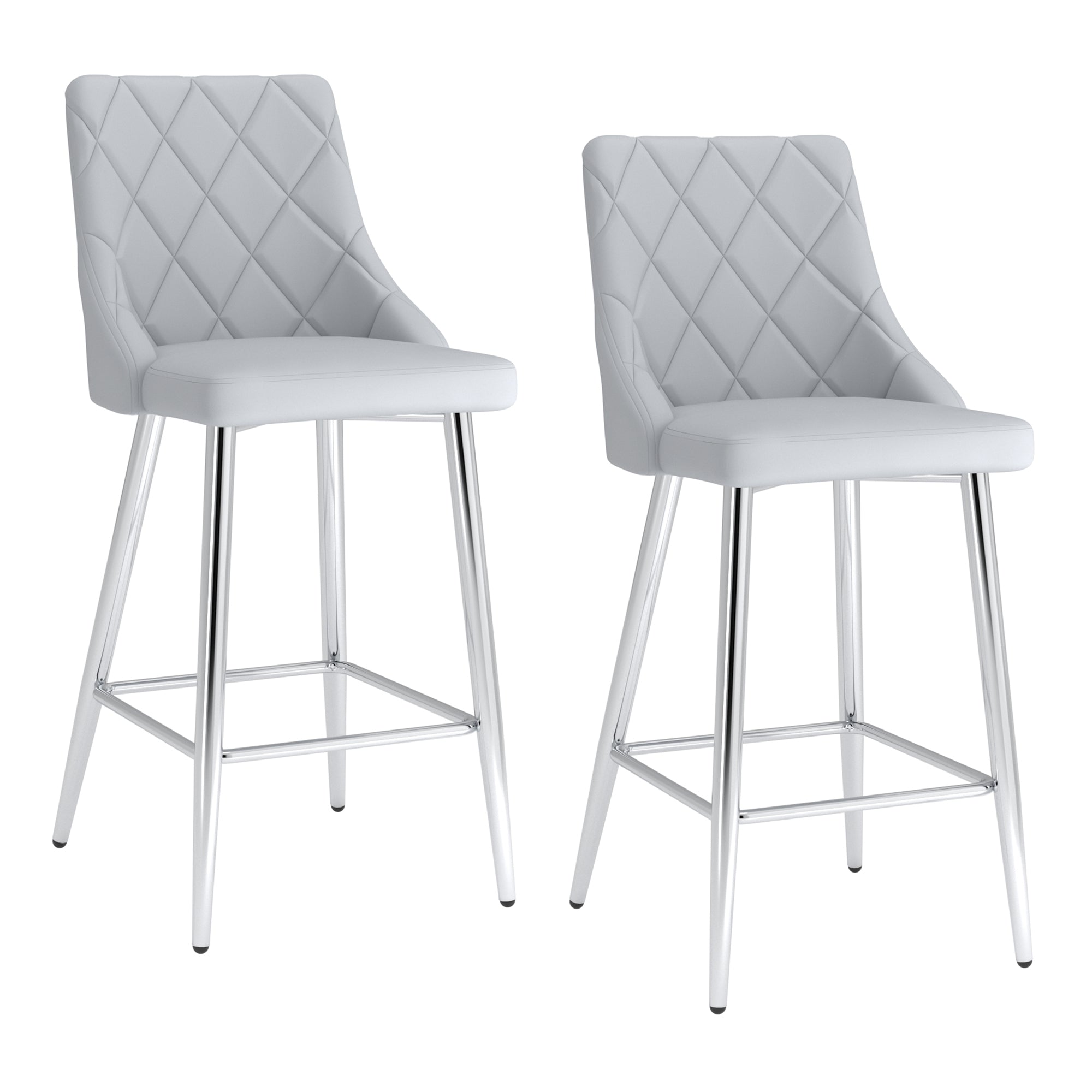 Devo 26" Counter Stool, Set of 2, in Light Grey 203-087LG