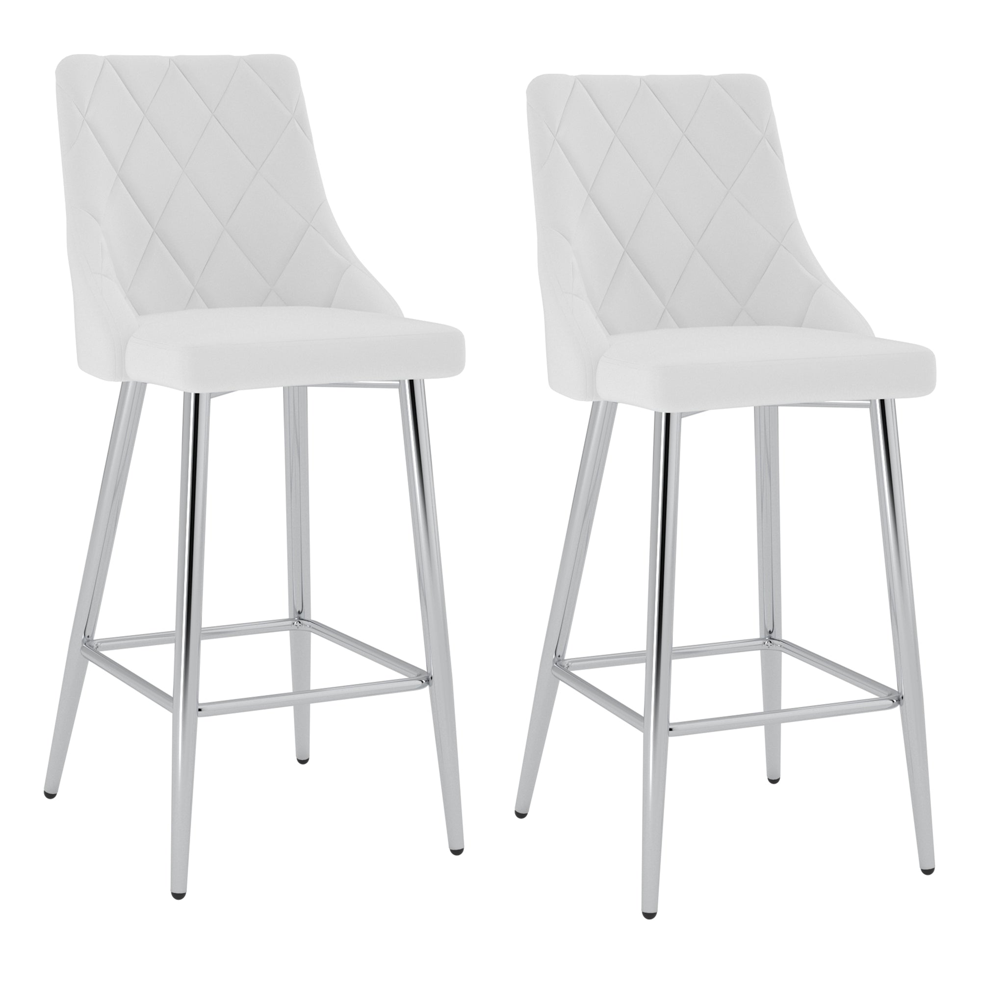 Devo 26" Counter Stool, Set of 2, in White 203-087WT